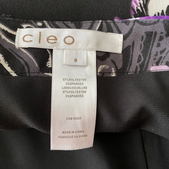 Cleo Women's Black Skirt‎ Purple Floral Print Whimsigoth Size 8 Fairies Mystical - Picture 5 of 11